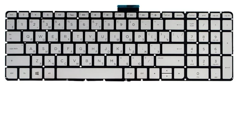 Клавиатура HP Pavilion 15-ab 15-ak 15-au 15-ar 15-aq 15-aw 15-bc 15-bk 17-ab 17-g Envy m6-ar  серая Подсветка - изображение 1